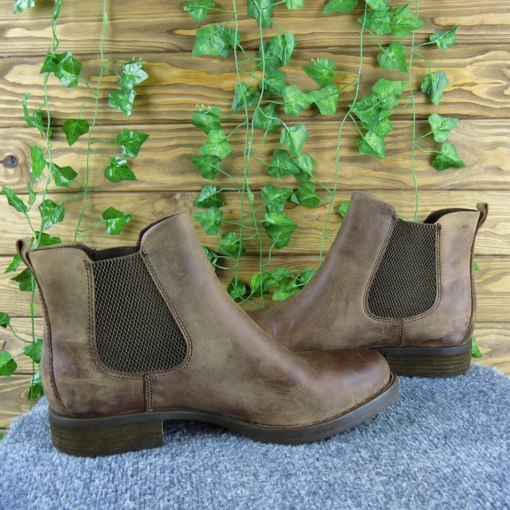 Born Brown Leather Ankle Boots - Picture 5 of 8